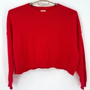 Pilcro Anthropologie 100% Cashmere Sweater Cherry Red Cropped Size 1X